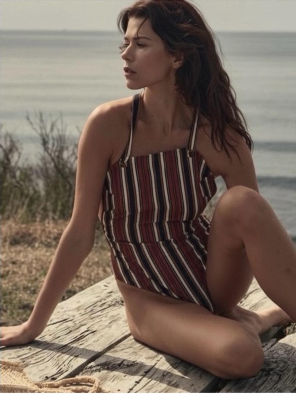 Striped Doen One-Piece Swimsuit